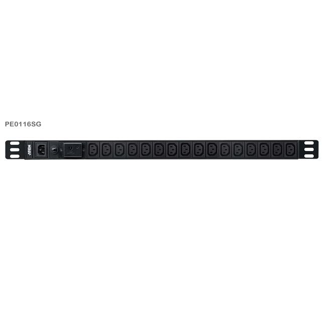 Aten 0U Basic PDU with Surge Protection, 16x IEC Sockets, 10A Max, 100-240VAC, 50-60HZ, Overcurrent protection, Aluminum material Aten 0U Basic PDU with Surge Protection, 16x IEC Sockets, 10A Max, 100-240VAC, 50-60HZ, Overcurrent protection, Aluminum material